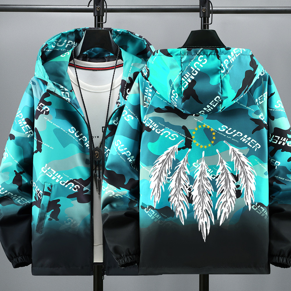 春季外套男韩版潮流帅气初中学生春秋夹克风衣青少年中大童冲锋衣