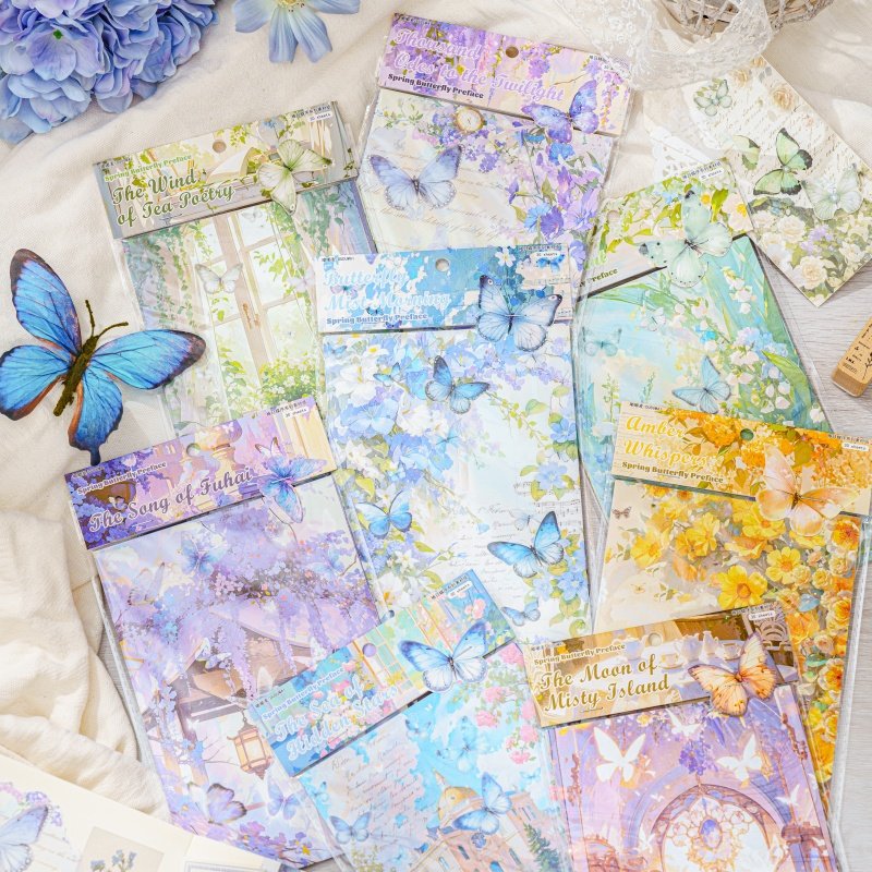 嘟嘟麦椿日蝶序系列八款素材纸30张复古蝴蝶创意手账可撕无粘性手帐拼贴打底纸背景纸diy拼贴素材装饰便签纸,文具电教/文化用品/商务用品,便签本/便条纸/N次贴,淘宝优惠券,粉丝福利购,淘宝优惠卷