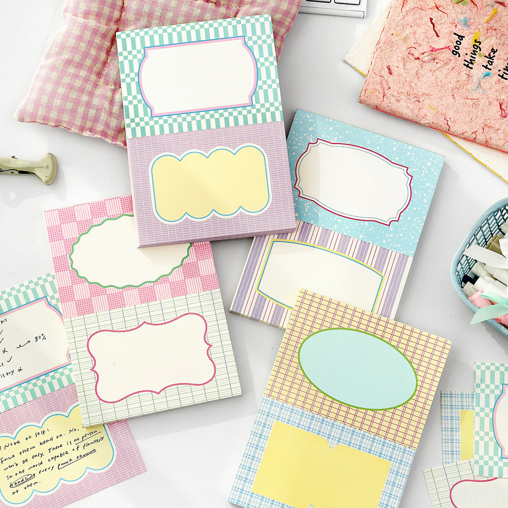 便签本无粘性 ins风高颜值简约格纹边框学生记事日计划周计划留言手帐