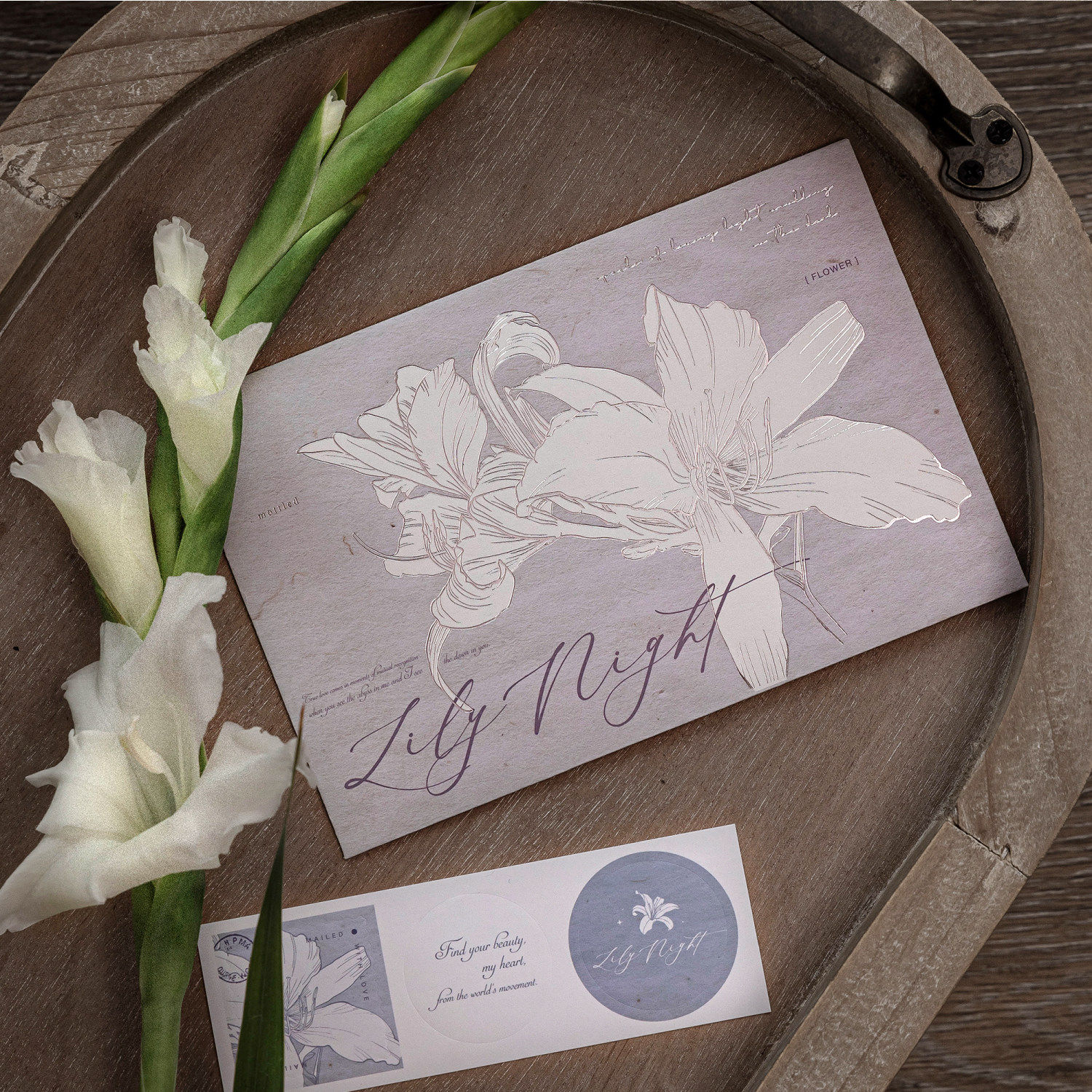 万物静默如谜系列复古烫银信封送封口贴ins风趣味创意植物花卉浪漫风格文艺主题手账DIY留言祝福收纳袋封口贴