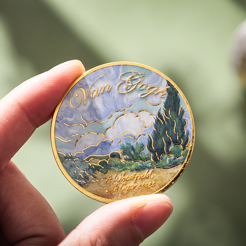 收藏浪漫复兴系列纪念币ins独特个性高颜值高级小众植物花卉文艺油画浮雕工艺文创收藏币城市旅游景区纪念币