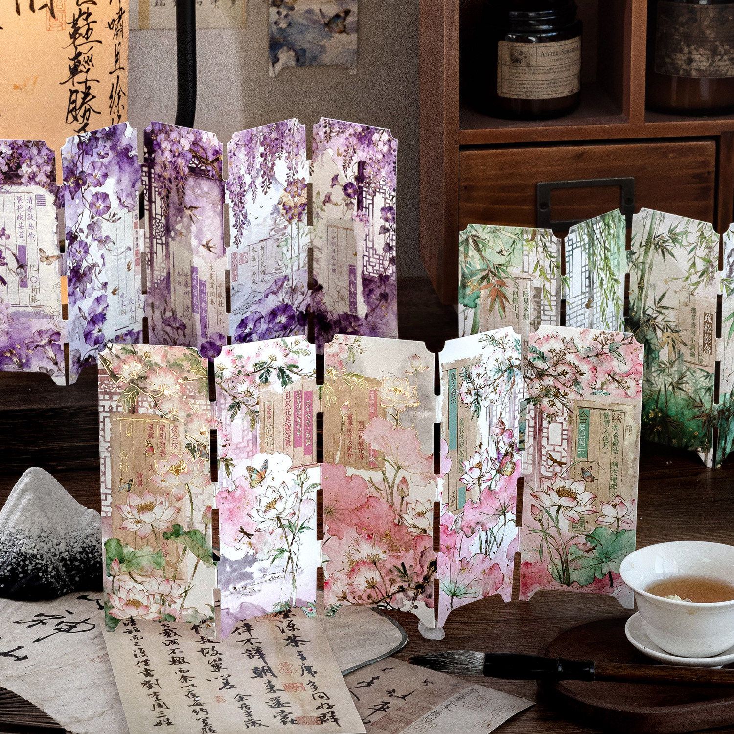 四时绘卷白卡屏风书签古典励志书法名画学生读书阅读书页夹标记卡片手帐DIY拼贴创意趣味异形纸质装饰书签,文具电教/文化用品/商务用品,书签,淘宝优惠券,粉丝福利购,淘宝优惠卷