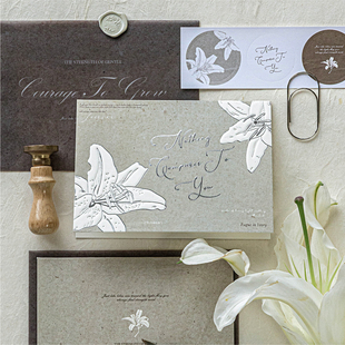 陌墨万物静默如谜凸版浮雕贺卡信封套装高颜值文艺简约小清新唯美浪漫高级小众复古手写祝福告白信封贺卡片