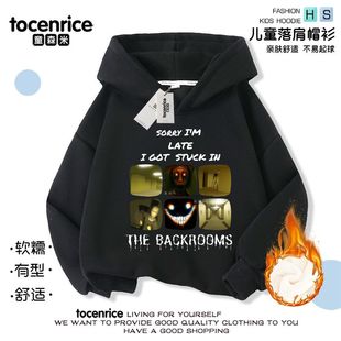 后室怪物跨境后室 backrooms周边连帽卫衣加绒秋冬款男女学生帽衫
