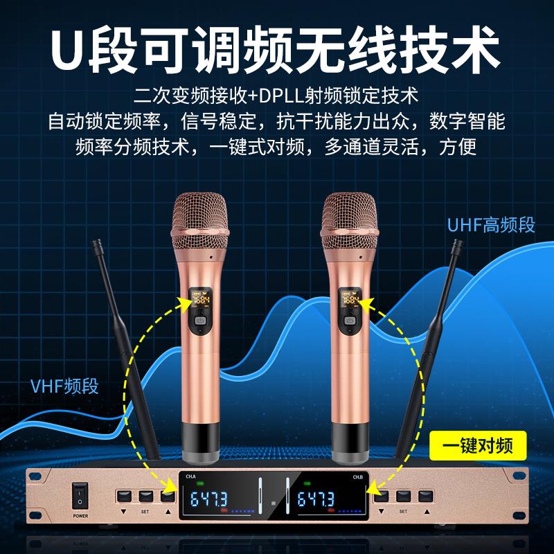 家庭KTV无线话筒一拖二家
