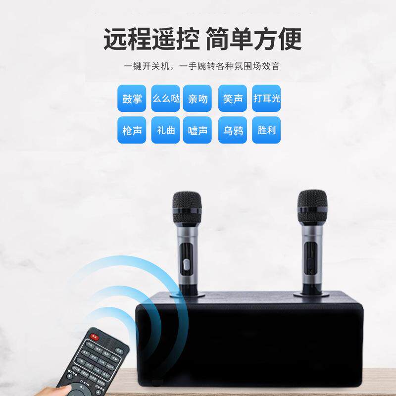 多功能大功率家庭K歌神器一体机卡拉ok音箱双无线金属充电麦克风