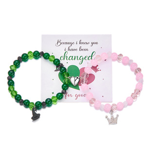 粉色泡泡 Wicked魔法坏女巫串珠手链好朋友磁吸情侣手链欧美潮流