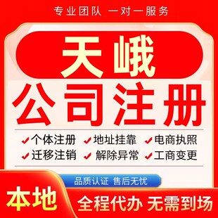 天峨公司注册办理异常个体户工商营业执照代办注销变更转让电商