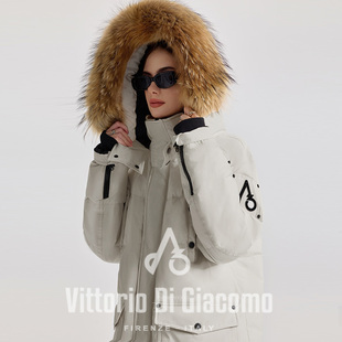 Vittorio Di Giacomo男女同款貉子毛领羽绒服-QDJM122459