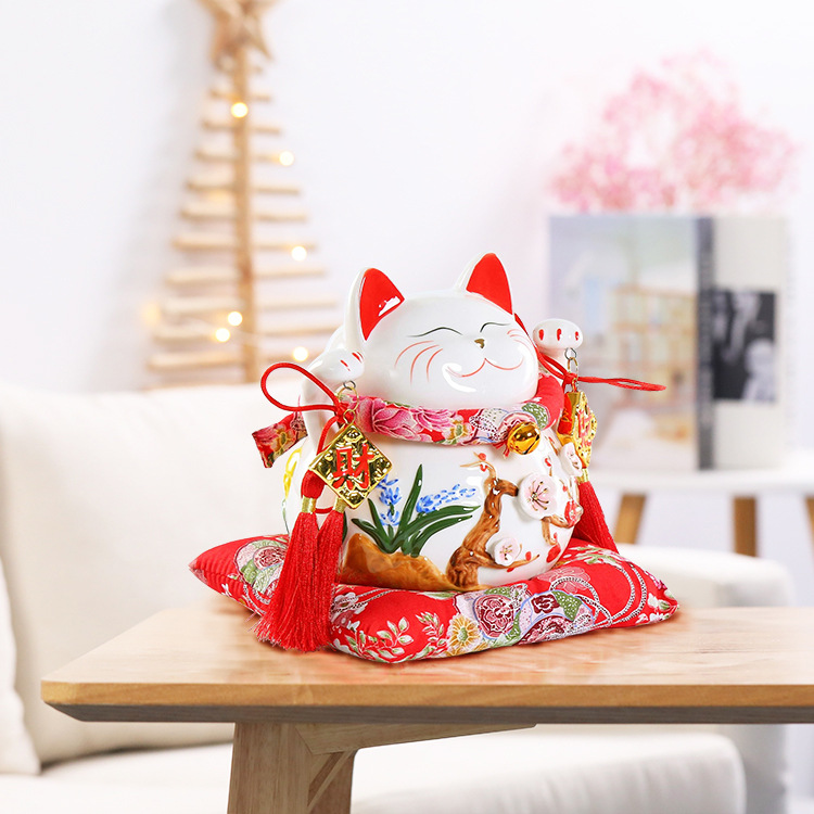 国潮宫廷陶瓷大号招财猫存钱储蓄罐摆件家居店铺收银台开业礼品