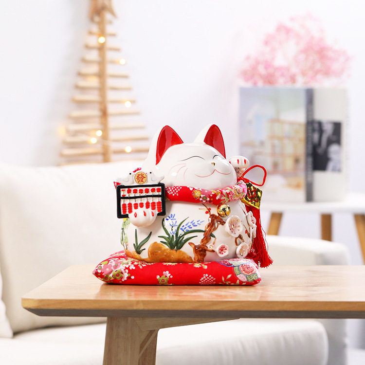国潮宫廷陶瓷大号招财猫存钱储蓄罐摆件家居店铺收银台开业礼品