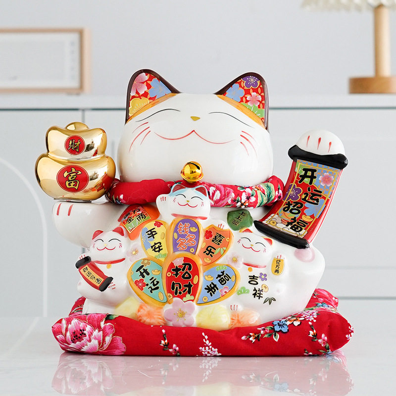 国潮宫廷陶瓷大号存钱储蓄罐招财猫摆件家居客厅店铺收银台开业礼