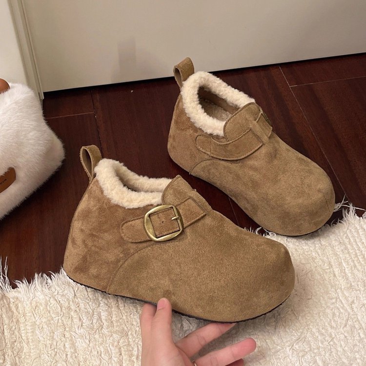 2025款勃肯鞋女冬季加绒保暖全包内增高博肯鞋雪地靴包头棉鞋厚底