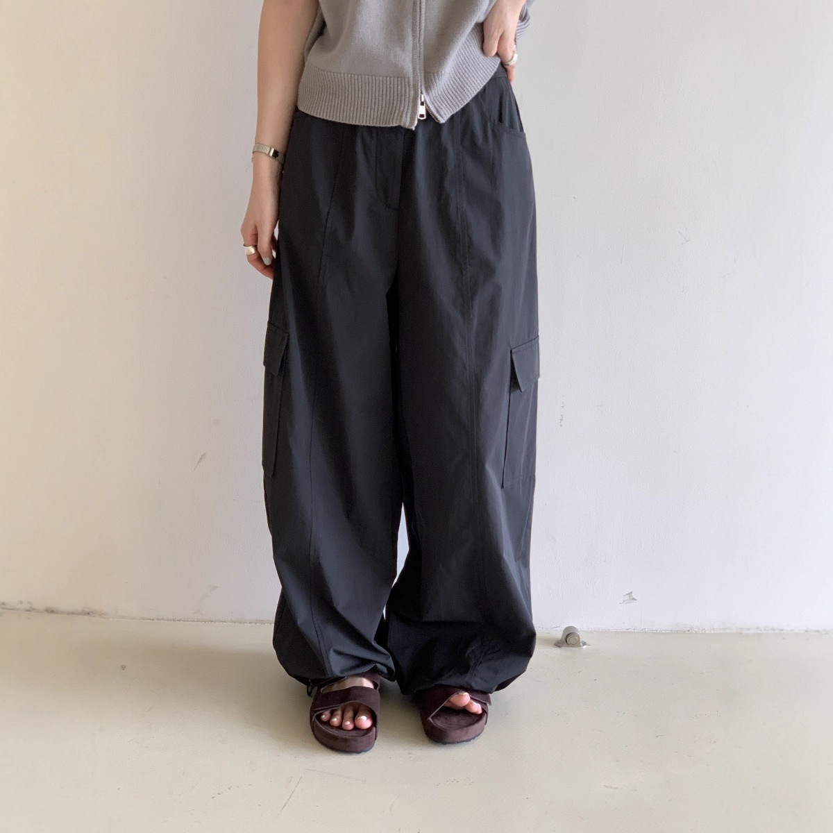 特价不退不换 简约百搭阔腿裤女2025秋季新款宽松显瘦休闲裤14322