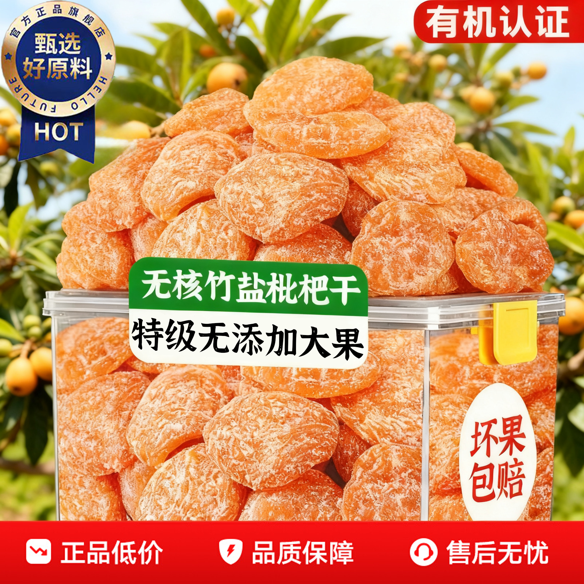 竹盐枇杷干官方旗舰店正品无核无添加正宗福建特产琵琶干孕妇零食