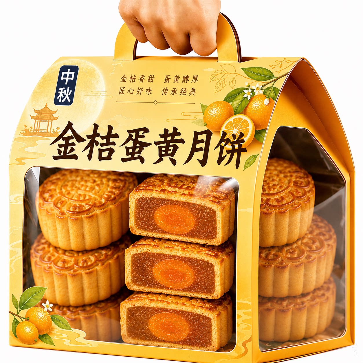 正宗广式金桔蛋黄月饼官方旗舰店手工传统无添加糕点中秋月饼送礼