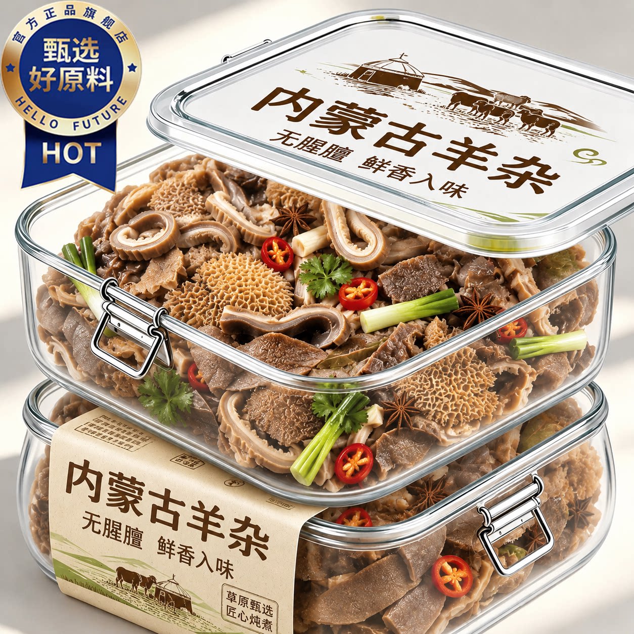 内蒙古羊杂官方旗舰店现做新鲜羊杂全套开袋加热即食半成品羊杂汤
