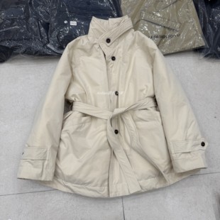 chumo2053韩系90白鹅绒立领系带收腰羽绒服女加厚保暖风衣外套