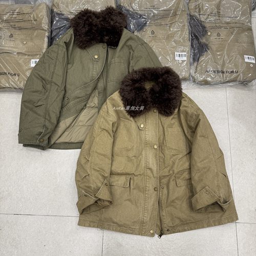 chumo6151冬季新款90白鹅绒工装翻领宽松保暖羽绒派克服外套女潮