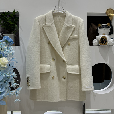 双面羊绒大衣外套女2025秋冬新款韩系小个子百搭西装领羊毛呢上衣