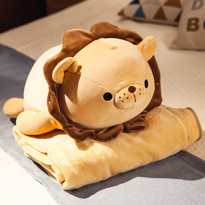卡通抱枕被子两用女男午睡毯子靠垫汽车H多功能个性可爱枕头办公