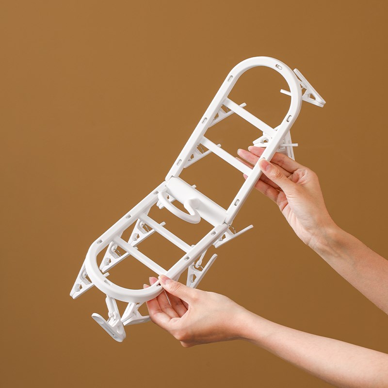 折叠晾晒架便携旅行简易晾衣架防风防滑小型双排可收纳内衣袜子架