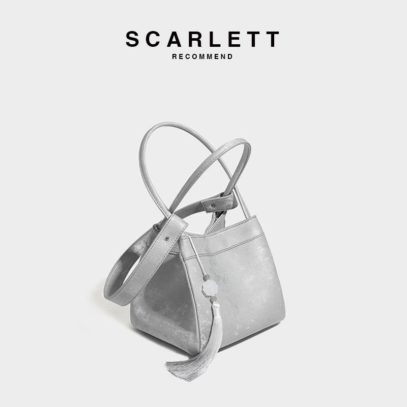 小众设计新中式菜篮子包女2024新款高级感国风单肩斜挎手提水桶包