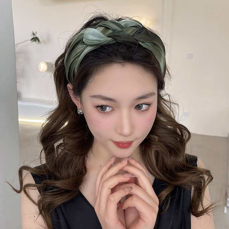 韩国细闪纱辫子发箍女款夏季百搭头饰高级感外出网红压发宽边头箍