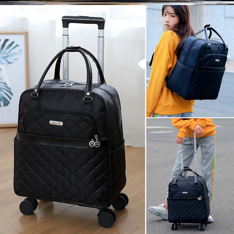 拉杆包书包男中学生双肩书包女旅行揹包万向轮大容量手提箱登机包