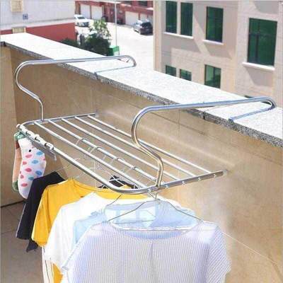 多功能不锈钢伸缩折叠窗台小型晾衣架窗外阳台神器晒鞋暖气片挂架