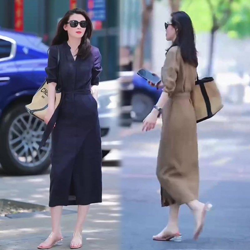 夏季新款气质优雅时尚连衣裙女显瘦遮肉绑带设计感显瘦遮肉裙子潮,女装/女士精品,连衣裙,淘宝优惠券,粉丝福利购,淘宝优惠卷