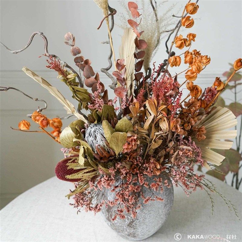 天然手工创意花束p插花神器高级植物干花花艺摆设装饰
