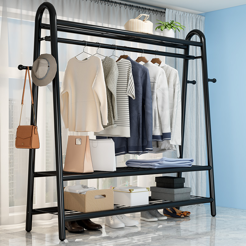 晾挂衣架杆置地式卧室挂架阳台架子家用晒被子神器多功能一体简易