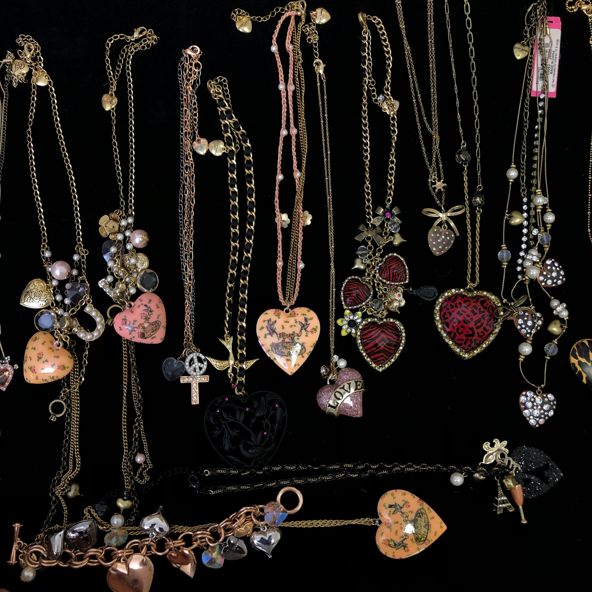 BJ饰品爱心系列欧美外贸项链套装胸针手链