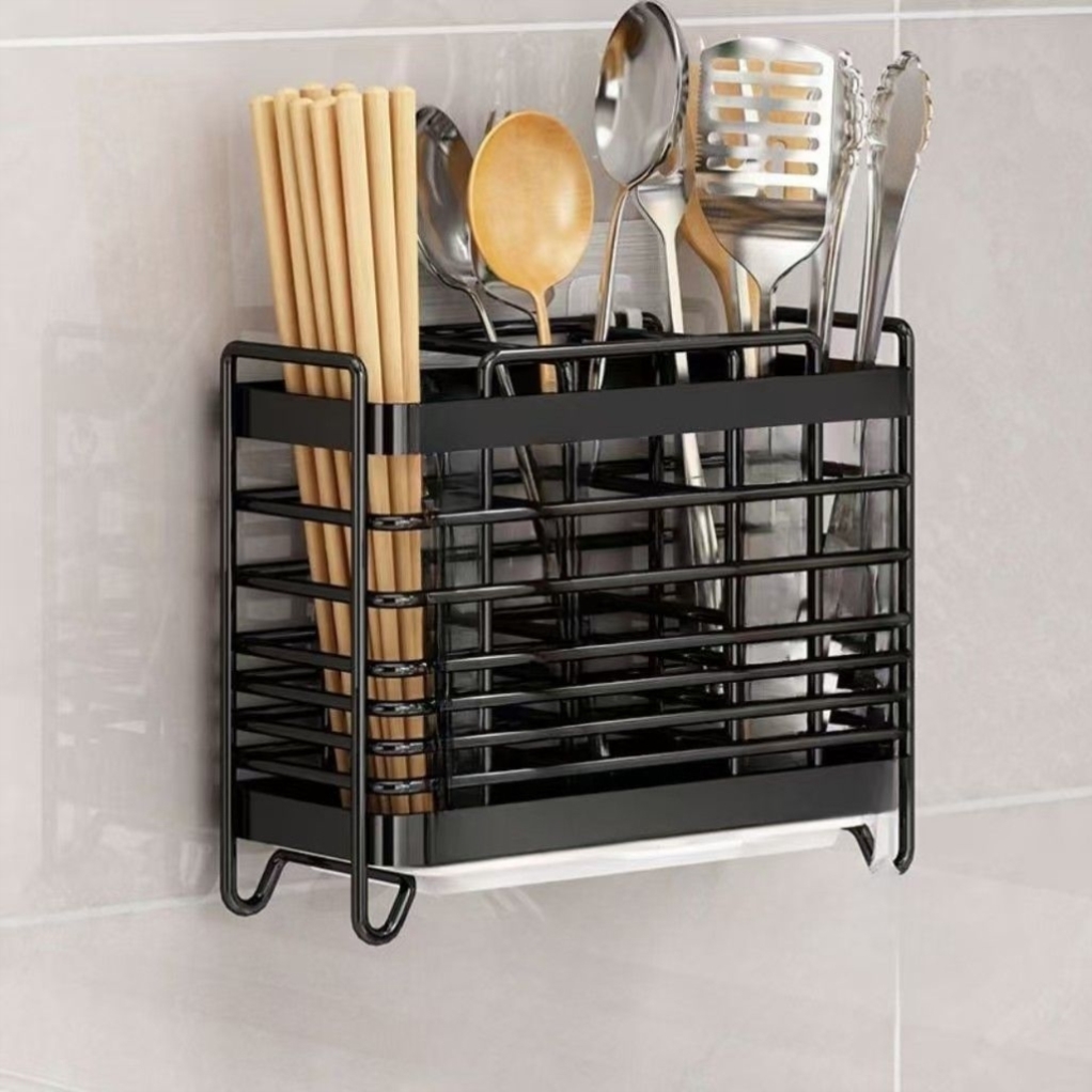 筷子筒壁挂式厨房筷子笼家用勺子收纳盒通风防霉防漏沥水置物架