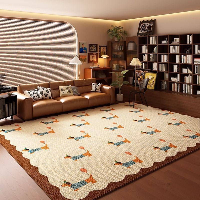 卡通小狗大面积满铺客厅地垫耐脏易打理家用地垫防滑水晶绒地毯,居家布艺,家用脚垫,淘宝优惠券,粉丝福利购,淘宝优惠卷