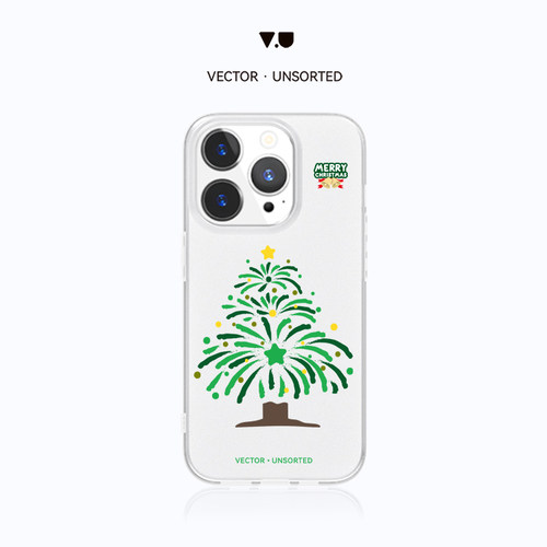 VECTOR UNSORTED圣诞烟花 iPhone12/13/ 14/15/16/Pro/Max原创磨砂透明防摔磁吸手机壳