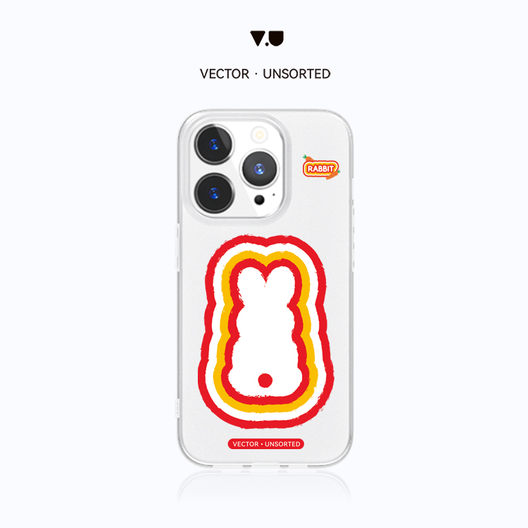 VECTOR UNSORTED彩虹兔iPhone12/13/ 14/15/16/Pro/Max原创磨砂透明防摔磁吸手机壳
