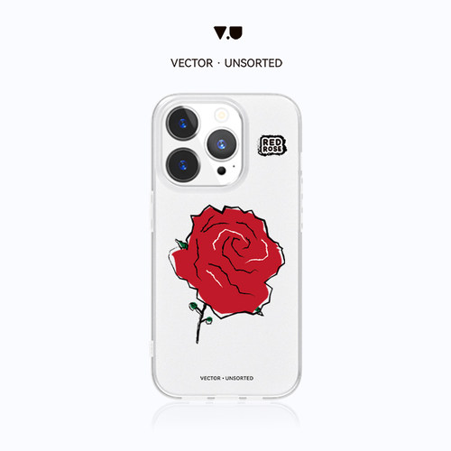 VECTOR UNSORTED玫瑰iPhone12/13/ 14/15/16/Pro/Max原创磨砂透明防摔磁吸手机壳
