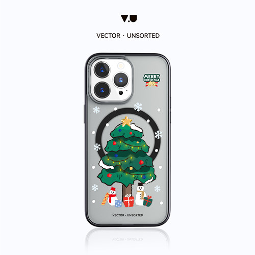 VECTOR UNSORTED圣诞树iPhone12/13/14/15/16/17/Pro/Max原创高级感小众苹果磨砂透明防摔磁吸情侣手机壳