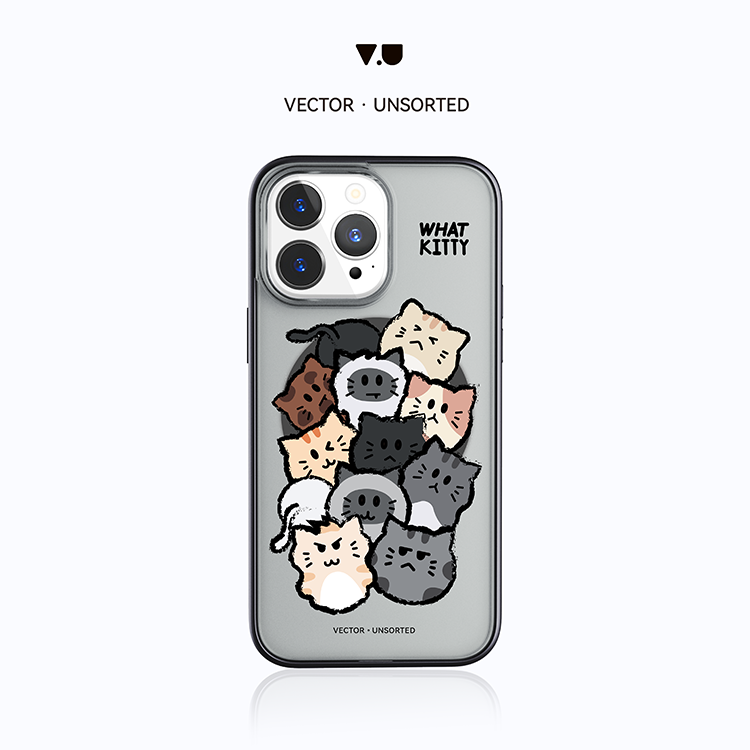 VECTOR UNSORTED什么猫咪iPhone12/13/14/15/16/Pro/Max原创高级感小众设计个性磨砂透明磁吸防摔手机壳