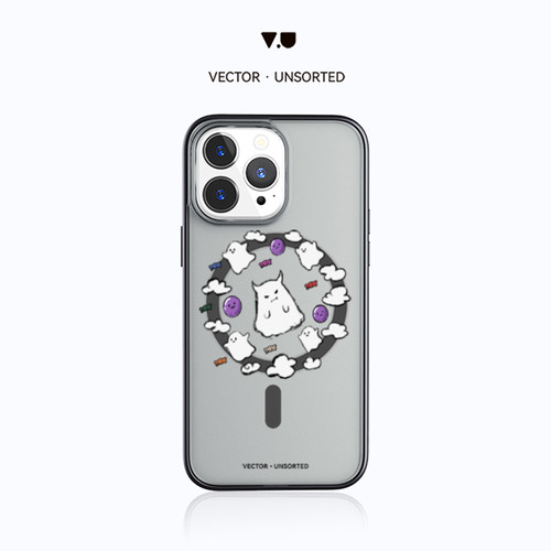 VECTOR UNSORTED幽灵鬼iPhone12/13/ 14/15/16/17/Pro/Max原创磨砂透明磁吸防摔手机壳
