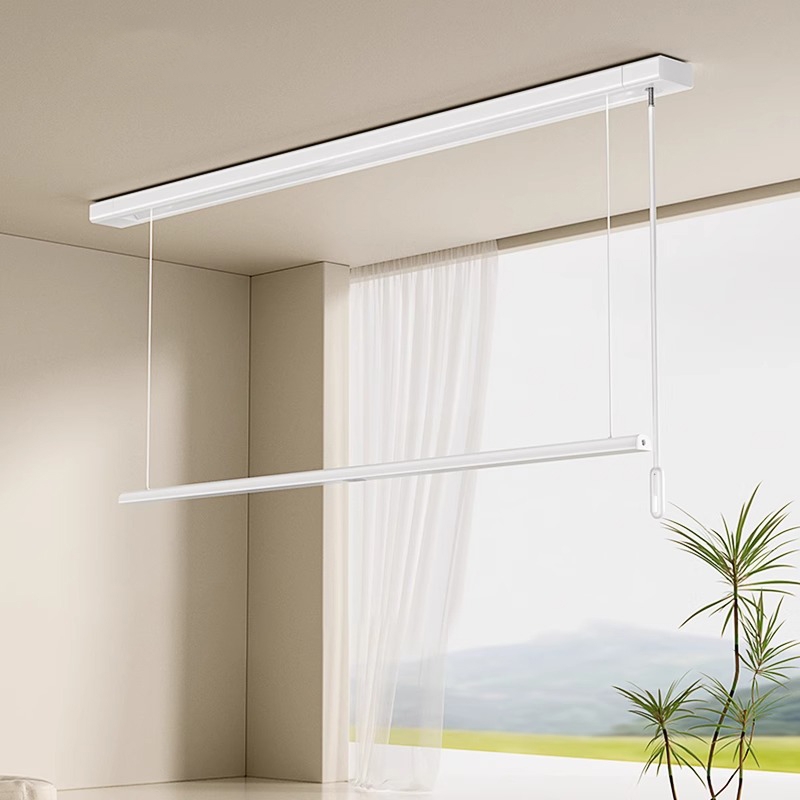 四季沐歌隐形晾衣架阳台小户型升降隐藏嵌入式飘窗神说晾晒衣杆