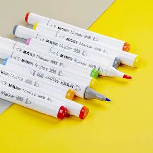 晨光马克笔套装 学生双头儿童幼儿园美术生专用48色水彩色性笔绘r