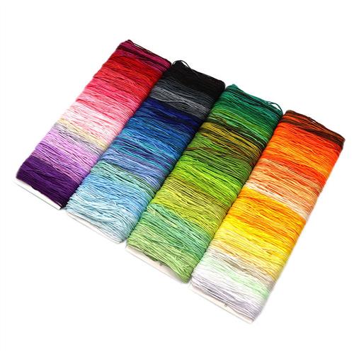 学生手工刺绣材料包作业套装100色精选十字绣线仿竹绣绷棉布教程