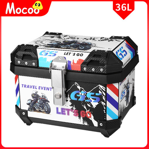 摩菇36升个性贴画机车尾箱电瓶滑板车通用非铝合金后备箱后尾箱