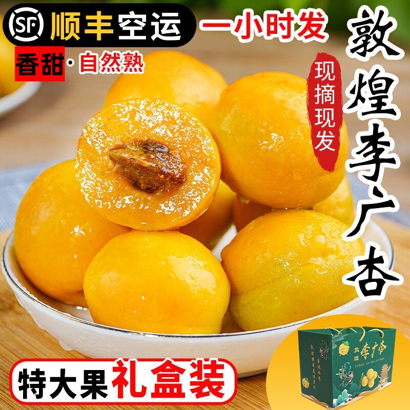 现摘敦煌李广杏新鲜杏子纯甜杏子整箱甜杏当季时令水果甘肃大杏子