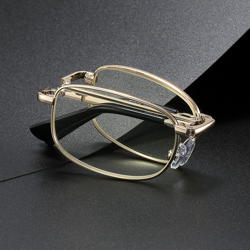 品牌折叠树脂老花镜男舒适便携防蓝光超轻老人眼镜女配耐磨皮带盒