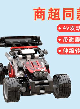 儿童拼装积木商超兼容微颗粒42164积木越野赛车男女生拼装积木益