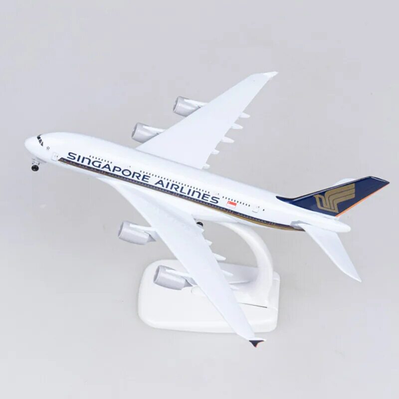 严选20CM A380新加坡航空飞机模型带起落架航模静态摆件送礼品